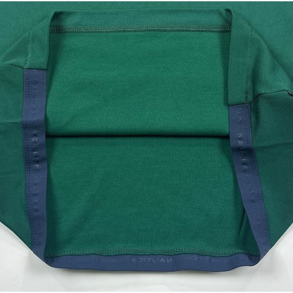 Nautica Competition Mens XL Mock Neck Green Pullover Blue Shirt Jacket K27625 - Picture 9 of 12